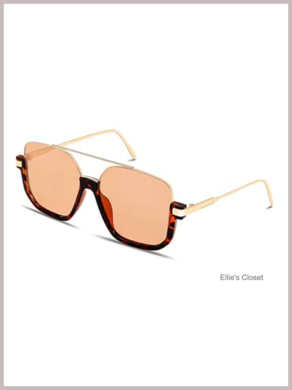 Oversized Square Semi-Rimless Aviator Sunglasses UV400 TAC Lenses